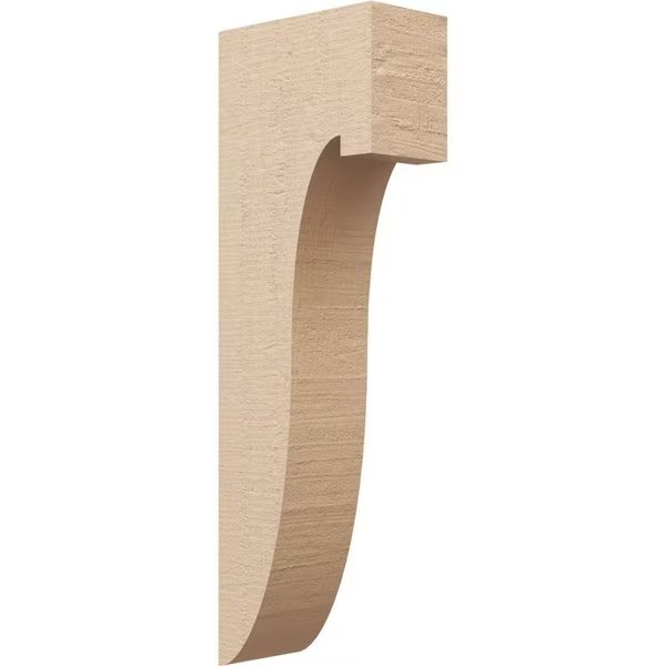 4in. W x 8in. D x 24in. H Series 2 Thin Del Monte Rough Cedar Woodgrain TimberThane Corbel, Tan, Ekena Millwork, Mfr#: CORUR04X08X24DELRCPR